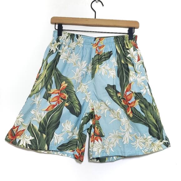 Speedo | Tropical Floral Print Swim Trunks with Pockets - Picture 1 of 8